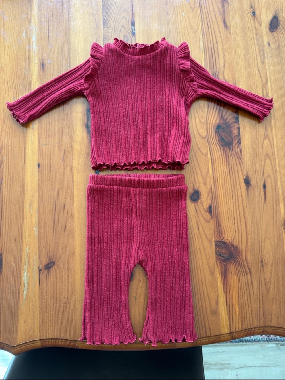 Old Navy Red Ribbed Baby Bottoms